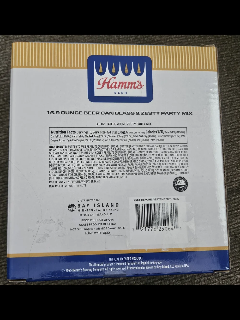 Hamm’s Brewing Company Beer Glass Snack Mix Limited Edition Sealed New RARE!